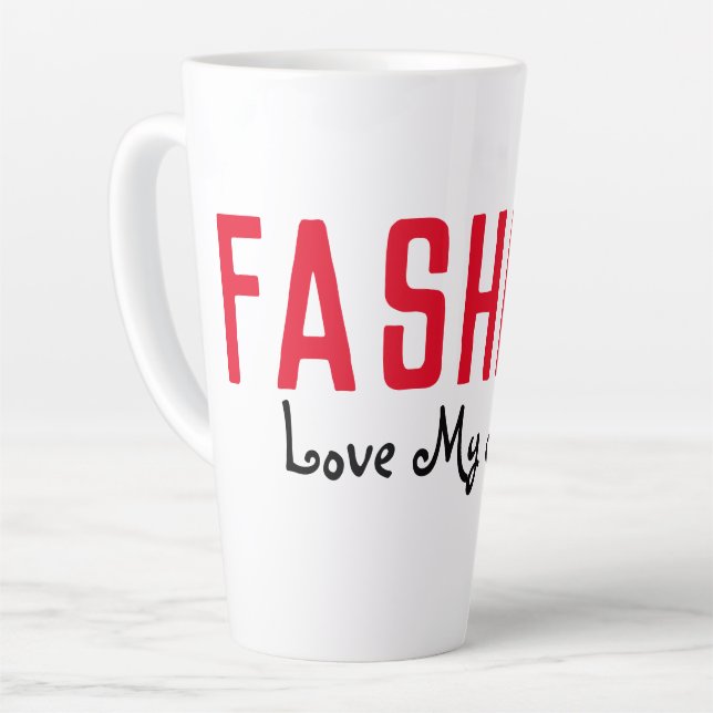 CANECA DE CAFÉ LATTE COLEÇÃO RAINHA DA MODA (Ângulo esquerdo)