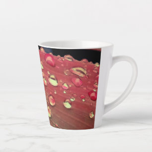 Caneca De Café Latte Colheita De Chuva, Vermelho De Cereja Espacial