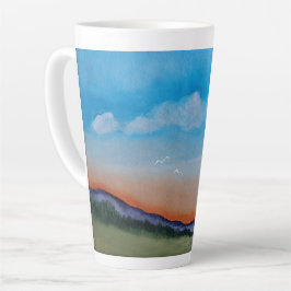 Caneca De Café Latte Colinas Sunset Graciosas