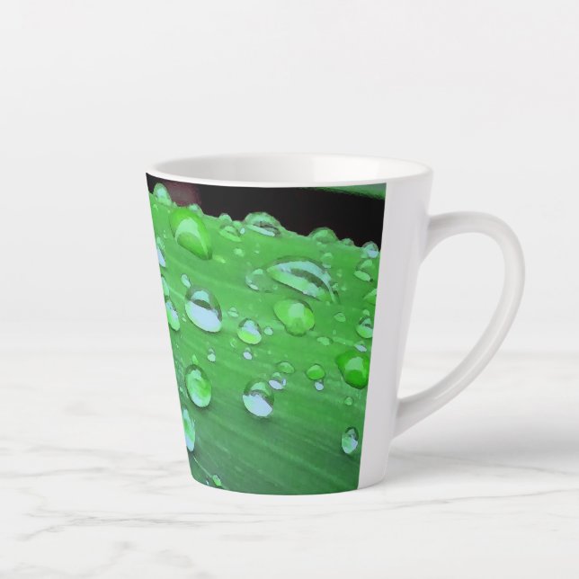 Caneca De Café Latte Colírio Fechado, Verde Espacial (Direita)