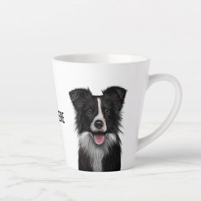 Caneca De Café Latte Collie de Borda (Direita)