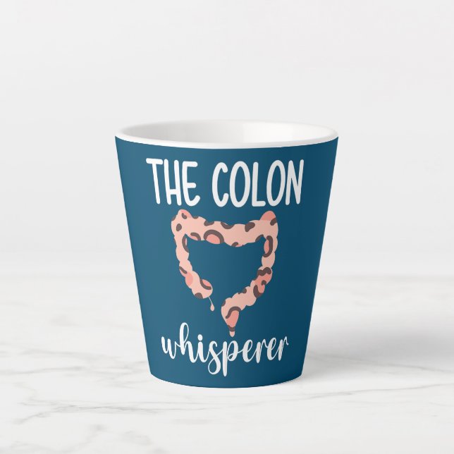 Caneca De Café Latte Colon Whisperer Gastrenterologista (Frente)