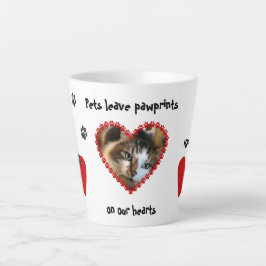 Caneca De Café Latte Coloque fotos em nosso coração