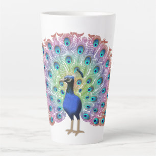 Caneca De Café Latte Colorida Peacock