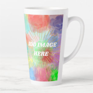 Caneca De Café Latte Coloridas Nuvens De Verão Aquarela Para A Vovó Mãe