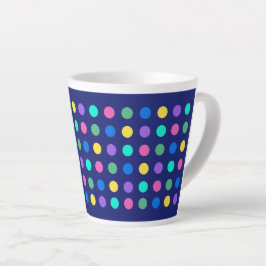 Caneca De Café Latte Colorido Design de Pontos Geométricos para Acessór
