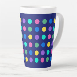 Caneca De Café Latte Colorido Design de Pontos Geométricos para Bebidas