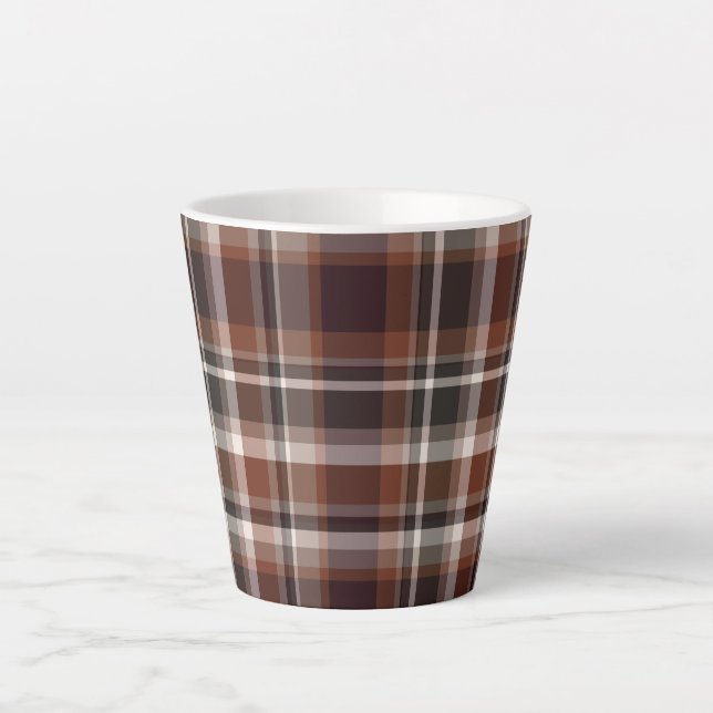 Caneca De Café Latte Colorir Tartan (Frente)