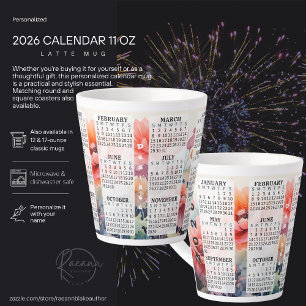 Caneca de Café Latte com Calendário Personalizado