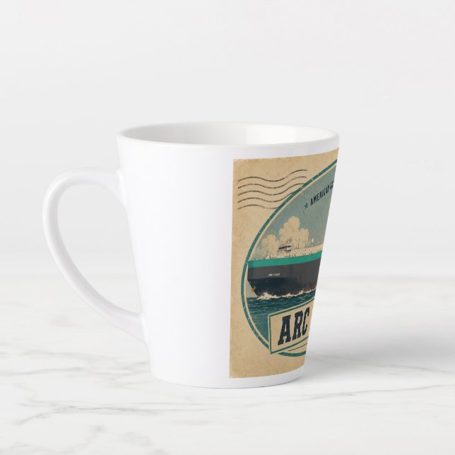 Caneca de Café Latte com Cartão Postal de Honra AR (Esquerda)