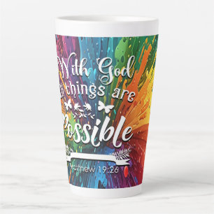 Caneca De Café Latte Com Deus Mateus 19-26