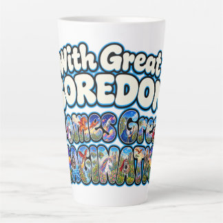 Caneca De Café Latte Com Grande Tédio Vem Grande Imaginação