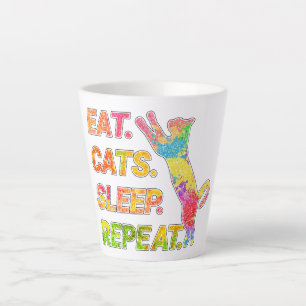 Caneca De Café Latte Coma, Dorme, Gatos, Repita