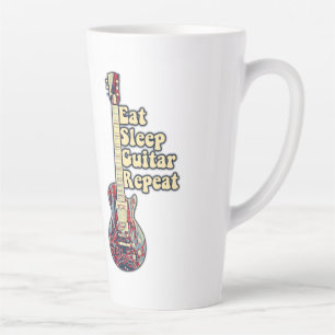 Caneca De Café Latte Coma guitarra de sono repete.