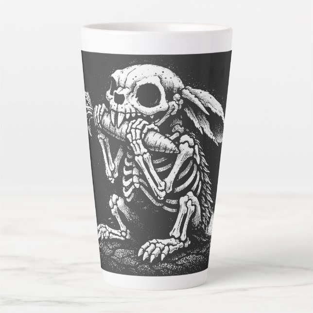 Caneca De Café Latte Coma Legumes – Coelho Morto por BurnsInHell (Frente)