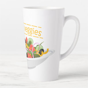 Caneca De Café Latte Coma seus vegetais Cite salada fresca misturar tig