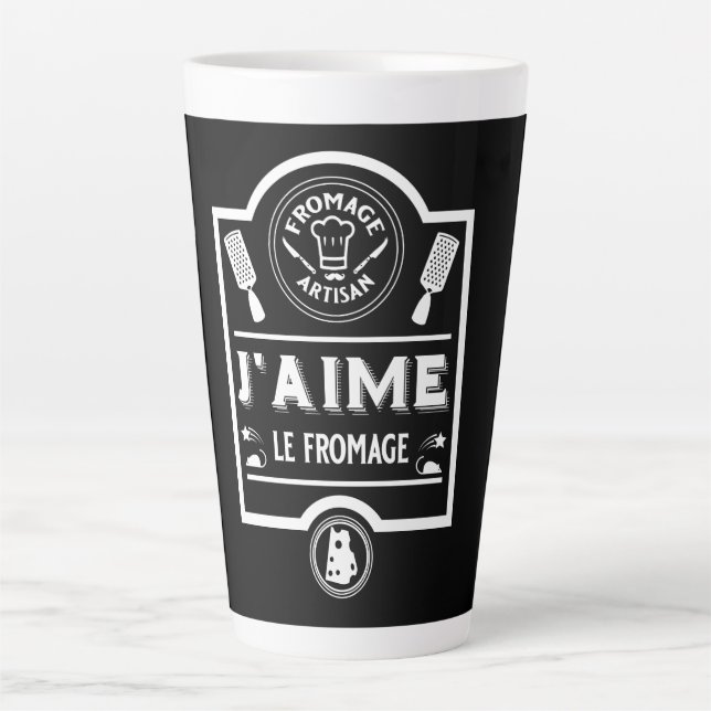Caneca De Café Latte Comedores de Queijo (Frente)