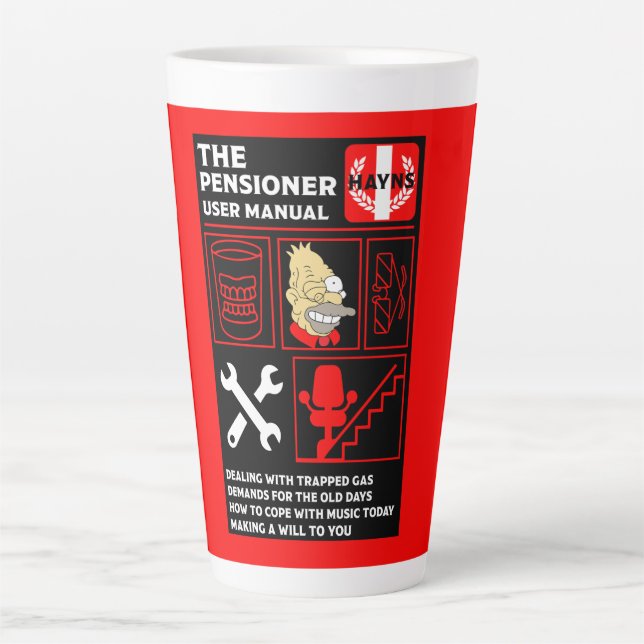 Caneca De Café Latte Como entender Pessoas antigas (Frente)