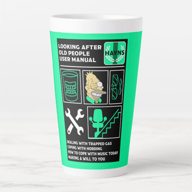 Caneca De Café Latte Como entender Pessoas antigas (Frente)