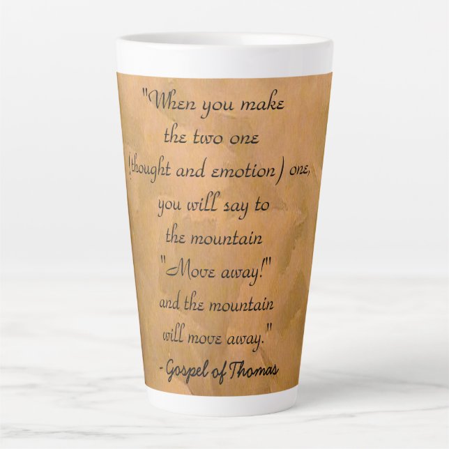 Caneca De Café Latte Como Orar Evangelho De Tomás (Frente)