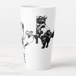 Caneca De Café Latte Companheiros à Frente no outono