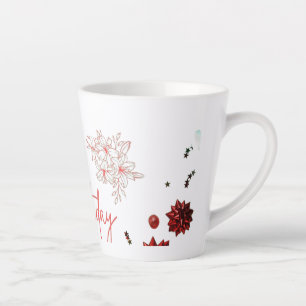 Caneca De Café Latte Composição de Aniversário com Fundo Verde 