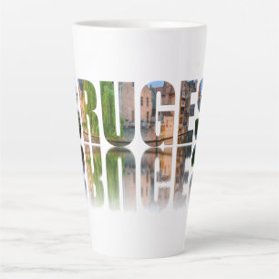 Caneca De Café Latte Composição de fotos de texto Bruges