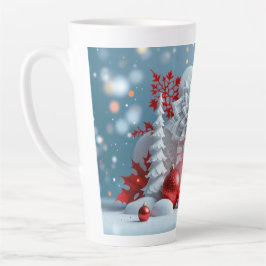 Caneca De Café Latte Composição Flor de Inverno