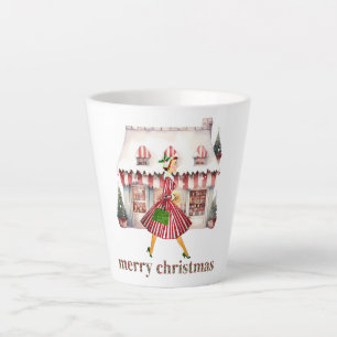 Caneca De Café Latte comprada de dama de Natal de 1950