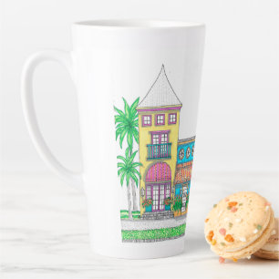 Caneca De Café Latte Compradas tropicais - Lata Grande