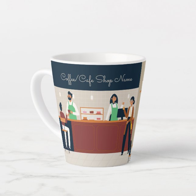 Caneca De Café Latte Compro de Café Personalizado (Ângulo esquerdo)