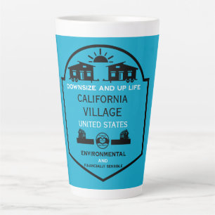 Caneca De Café Latte Comunidades de Casa Pequena Editáveis