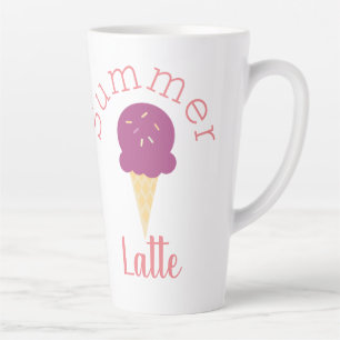 Caneca De Café Latte Cone de Sorvete de Verão Fofo e Confeitos