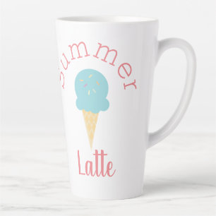 Caneca De Café Latte Cone de Sorvete de Verão Fofo e Confeitos