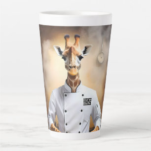 Caneca De Café Latte Confeiteiro Girafa: Alcançando Novas Alturas,