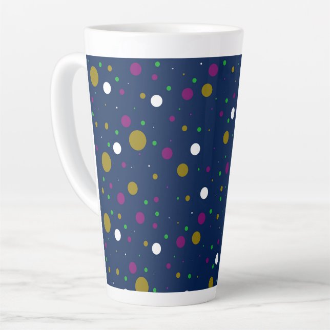 Caneca De Café Latte Confetti cromático (Ângulo esquerdo)