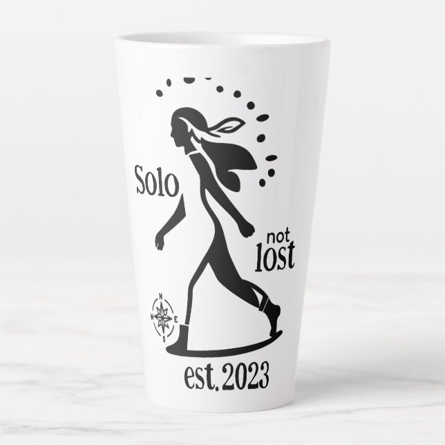 Caneca De Café Latte Confident Solo Traveler Statement  (Frente)