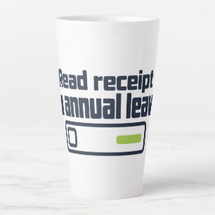 Caneca De Café Latte Confirmação de leitura de férias anuais - Humor de