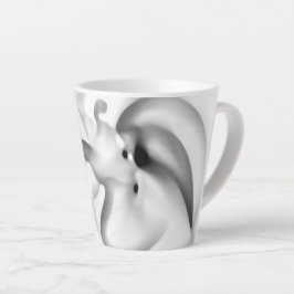 Caneca De Café Latte Congelado: Cinza Abstrato, branco e preto