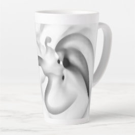 Caneca De Café Latte Congelado: Cinza Abstrato, branco e preto