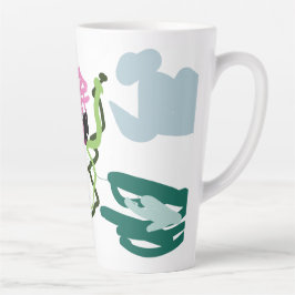 Caneca De Café Latte Conjunto de flamingo rosa