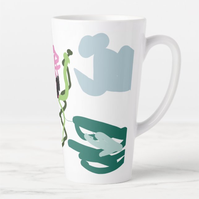 Caneca De Café Latte Conjunto de flamingo rosa (Direita)