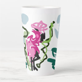 Caneca De Café Latte Conjunto de flamingo rosa