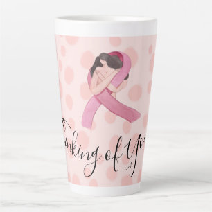 Caneca De Café Latte Consciencialização do Cancro da Mama Fita Rosa a p
