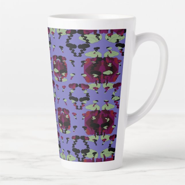 Caneca De Café Latte Contained Sky Flame Roses (Direita)