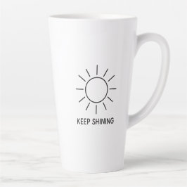 Caneca De Café Latte Continue brilhando Design Sol