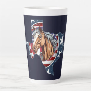 Caneca De Café Latte Contorno do Estado do Texas EUA Cavalo