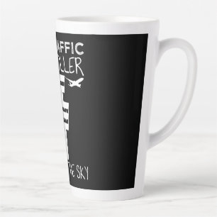 Caneca De Café Latte Controlo de Voo por Piada de Pun do Controlador de