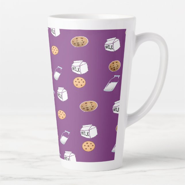 Caneca De Café Latte Cookies e leite em roxo (Direita)