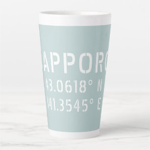 Caneca De Café Latte Coordenadas Sapporo Latitude & Longitude